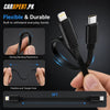120W 4-in-1 Retractable Fast Car Charger | Dual Type-C & USB Adapter