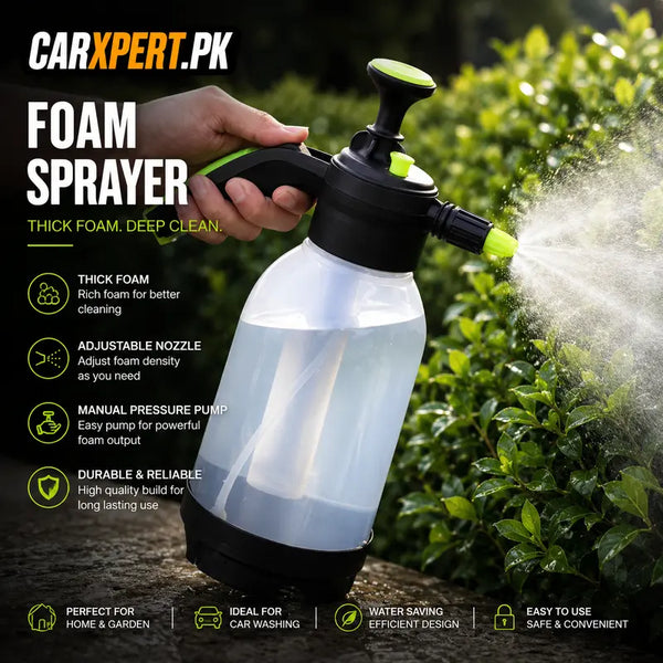 2L Portable Handheld Pressure Water & Foaming Spray Bottle | Car Wash & Garden Sprayer