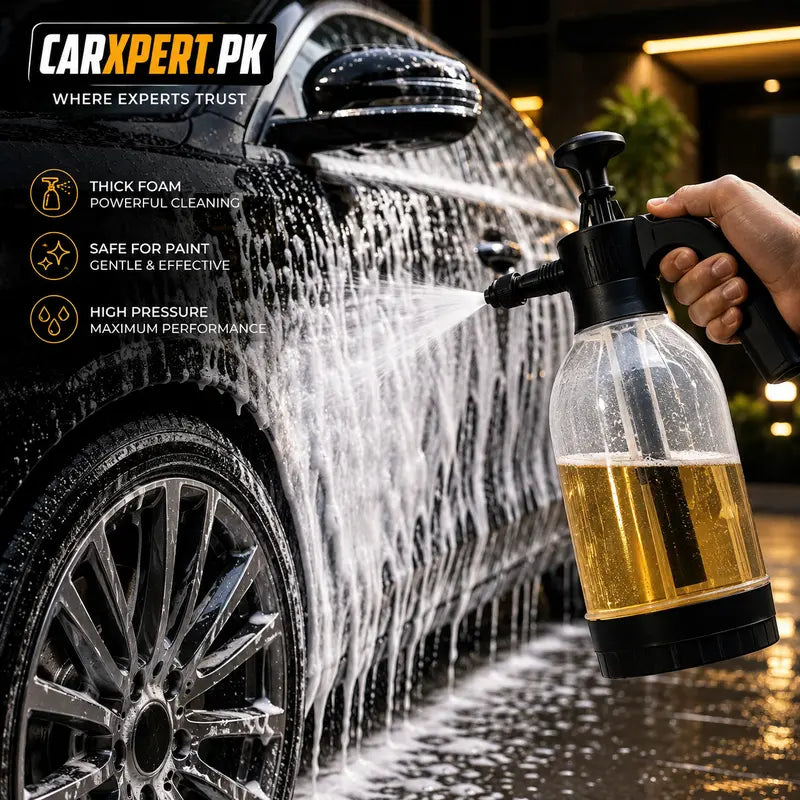 2L Portable Handheld Pressure Water & Foaming Spray Bottle | Car Wash & Garden Sprayer