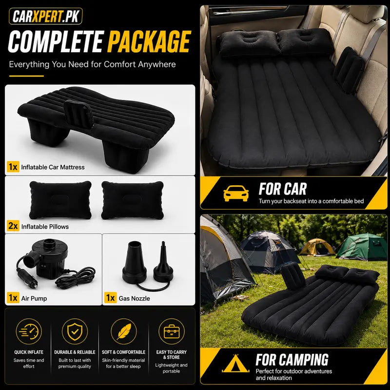 Imported Universal Car Back Seat Inflatable Air Mattress Bed with Air Pump