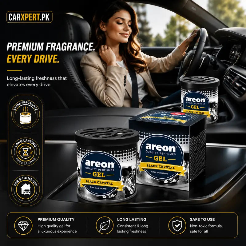 Areon Gel Car Air Freshener – Black Crystal, Passion & Wish (60 Days)