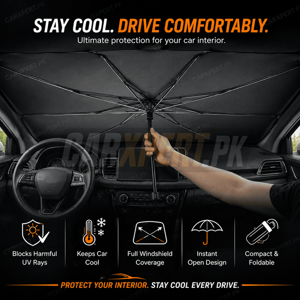 Universal Car Umbrella Windshield Sun Shade | Foldable UV & Heat Protection