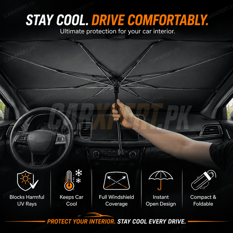 Universal Car Umbrella Windshield Sun Shade | Foldable UV & Heat Protection