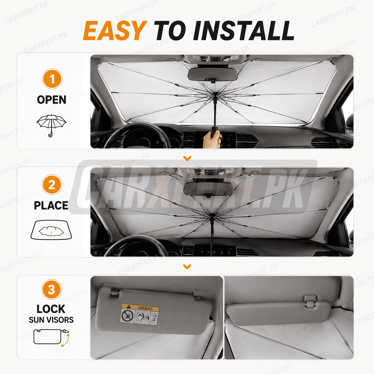 Universal Car Umbrella Windshield Sun Shade | Foldable UV & Heat Protection